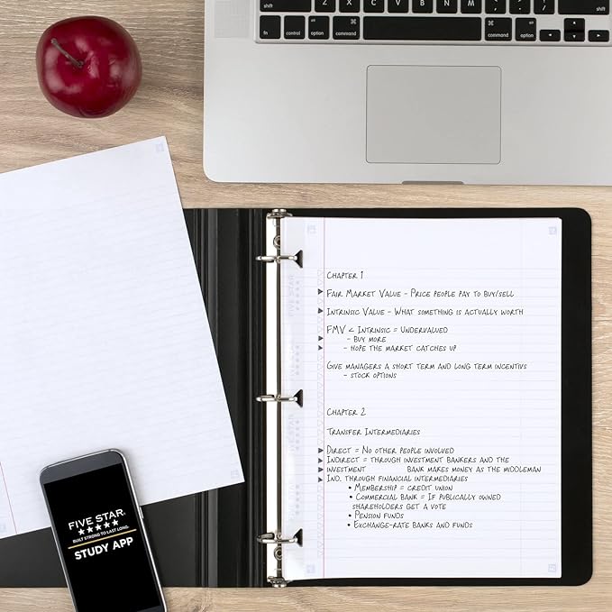 Five Star Loose Leaf Paper + Study App, Notebook Paper, College Ruled Filler Paper, Reinforced, Fights Ink Bleed, 8.5 x 11, 80 Sheets (170102),White (Pack of 2)