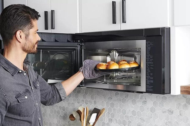 LG 1.7 cu. ft. Over the Range Convection Microwave Oven with Air Fry in Smart PrintProof Black Stainless Steel Item No.MHEC1737D