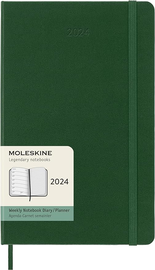 Classic 12 Month 2024 Weekly Planner, Hard Cover, Large (5" x 8.25"), Myrtle Green (Copy)