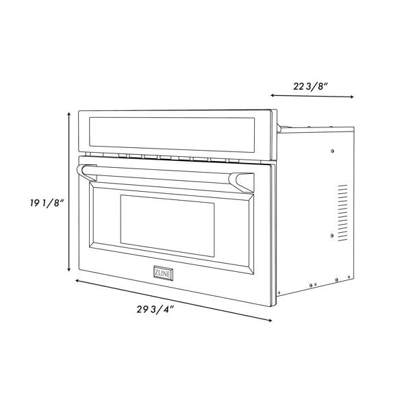 ZLINE autograph edition 29.75" 1.6 cu ft. 1000 - Watt Convection Built-In Microwave with Sensor Cooking in DuraSnow® Stainless Steel Champagne Bronze iItem No.MWOZ-30-SS-CB