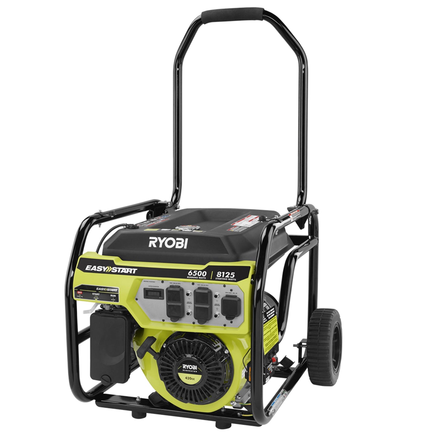 RYOBI 6,500-Watt Gasoline Powered Portable Generator with CO Shutdown Sensor Item No.RY906500VNM