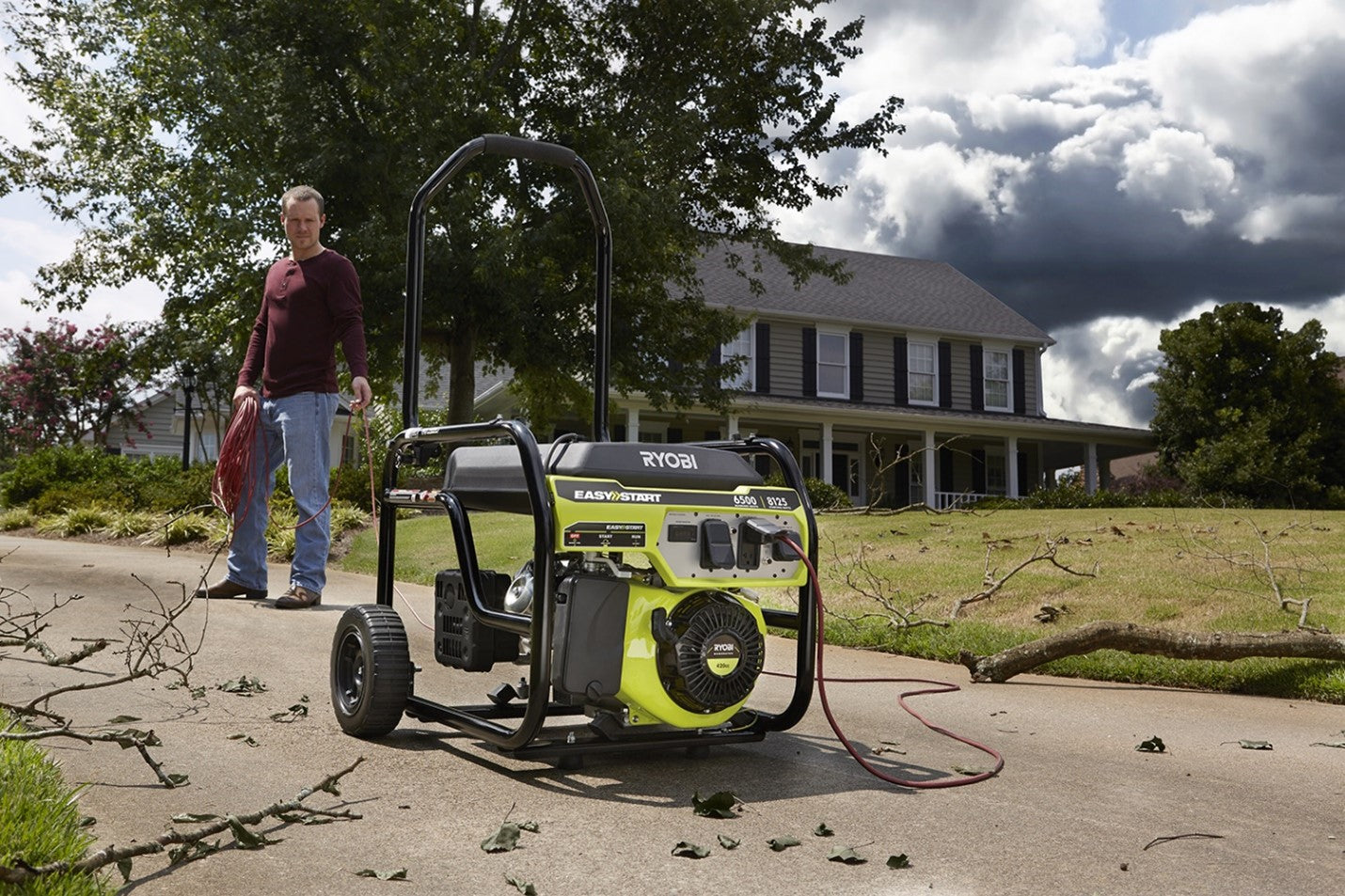 RYOBI 6,500-Watt Gasoline Powered Portable Generator with CO Shutdown Sensor Item No.RY906500VNM